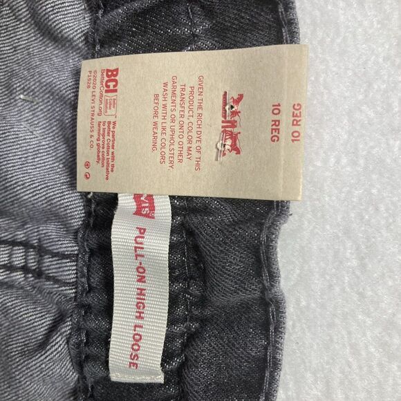 New Levi Strauss Size 10 R High Loose Paper bag Drawstring Dark Gray Kids - Picture 8 of 12